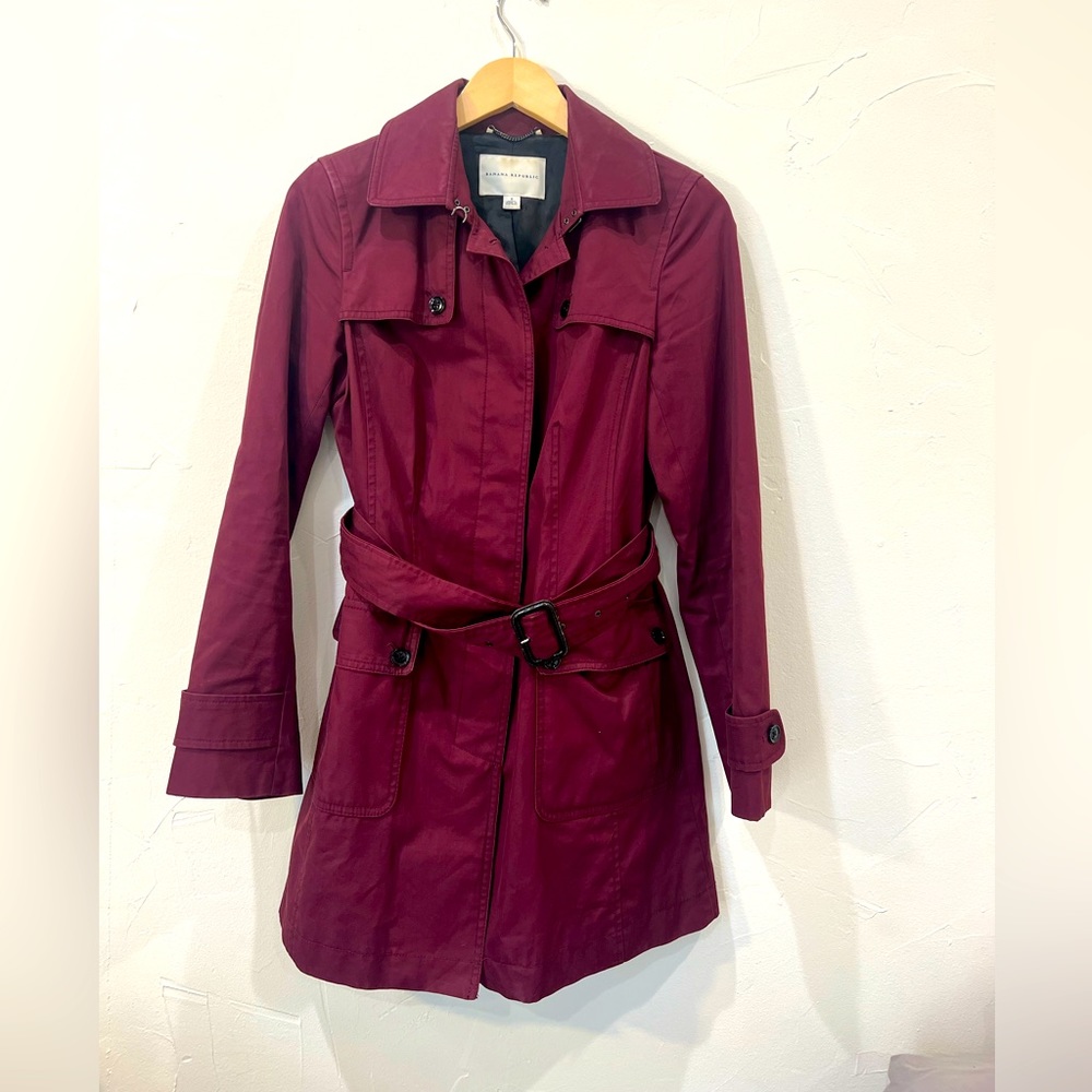 Banana Republic maroon trench coat